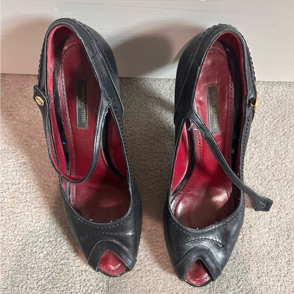 Louis Vuitton Black Mary Jane heels